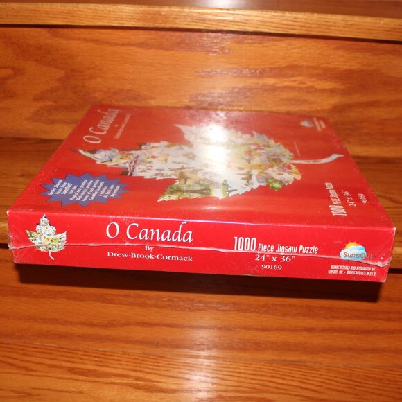 3/$118❤️SunsOut O CANADA Maple Leaf-Shaped 1000 pcs puzzle Drew-Brook-Cormack - Picture 2 of 5